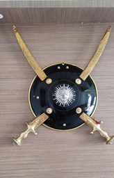 Picture of Beautiful Maratha Shield with Two Swords | Impressive Wall Decoration - Decorative.